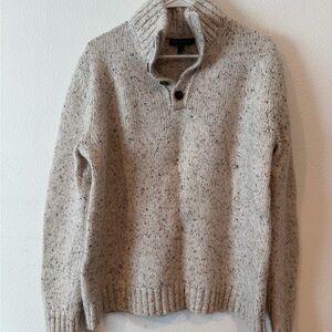 Banana Republic Men's Cream Speckled Turtleneck Sweater
